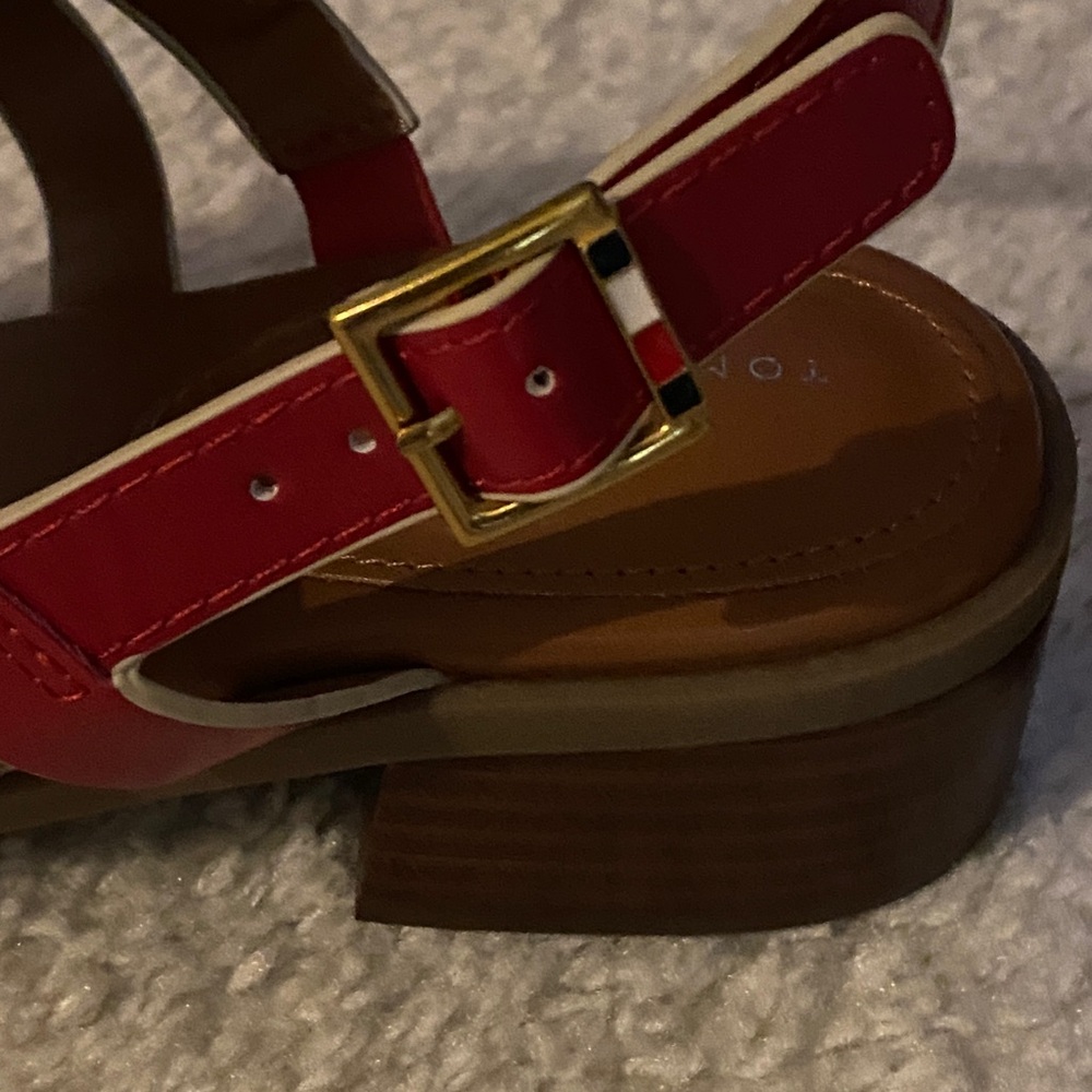 Tommy Hilfiger Sandals Size 8 Red - Picture 13 of 15